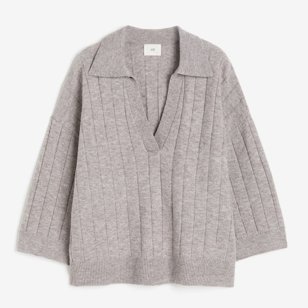 EUC H&M Light Gray Knit Top
